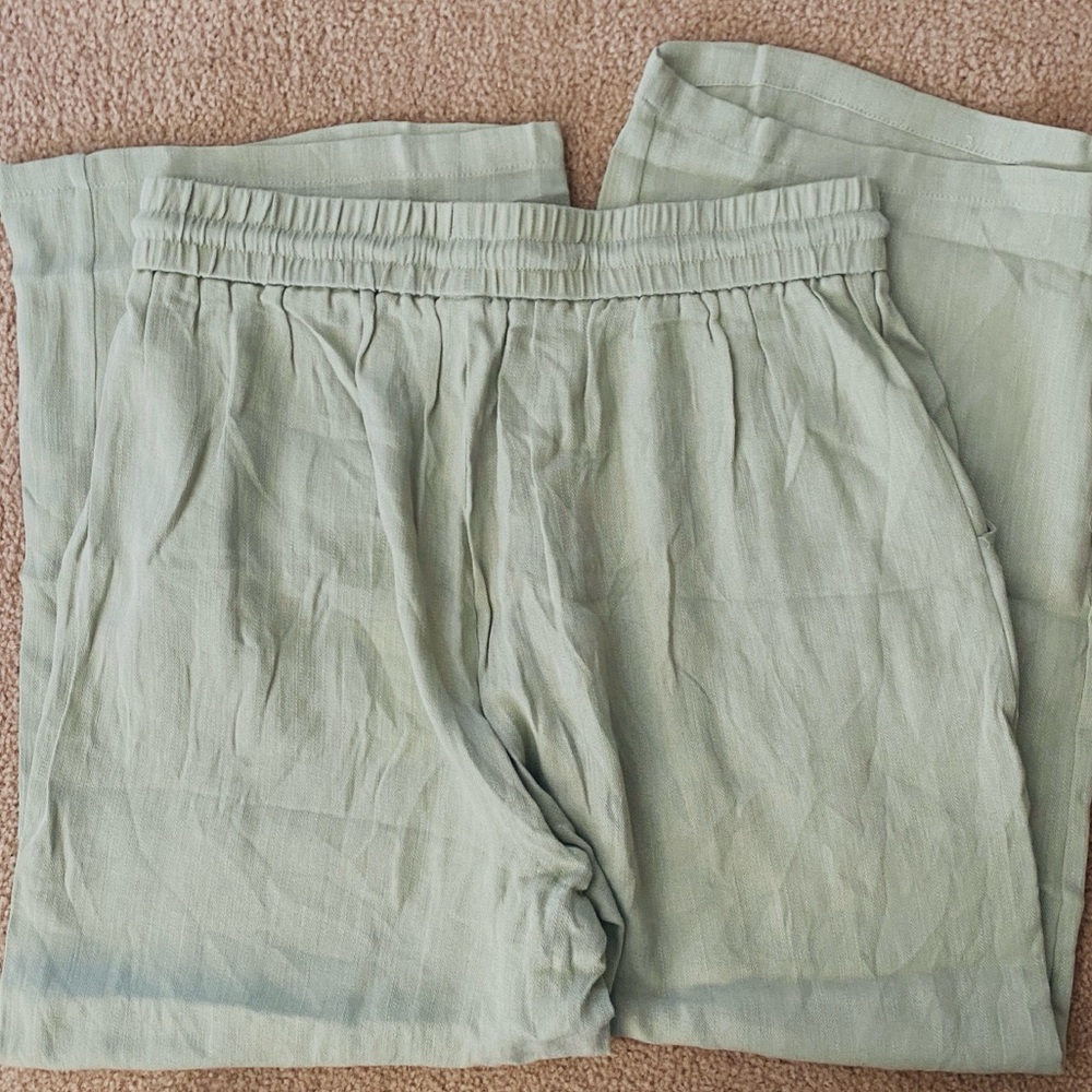 XLARGE.  HALARA WIDE LEG CASUAL LINEN FEEL DRAWSTRING PANTS - Picture 8 of 9